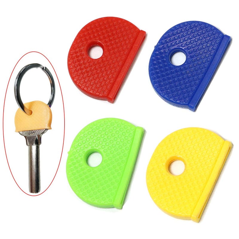 PZRT 12pcs PVC Plastic Key Cap Tags Covers in 4 Assorted Colors for Identify Your Key - Image 4